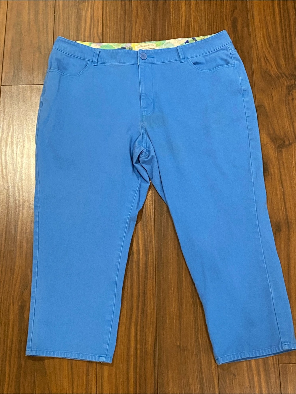 Coldwater Creek Natural Fit Blue Capri Pants Size 14